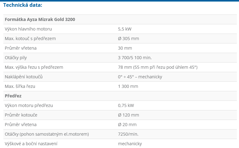 Miniprof Dimensions Formátka Gold 3200 – Miniprof MYNAŘ – TRADE s.r.o.
